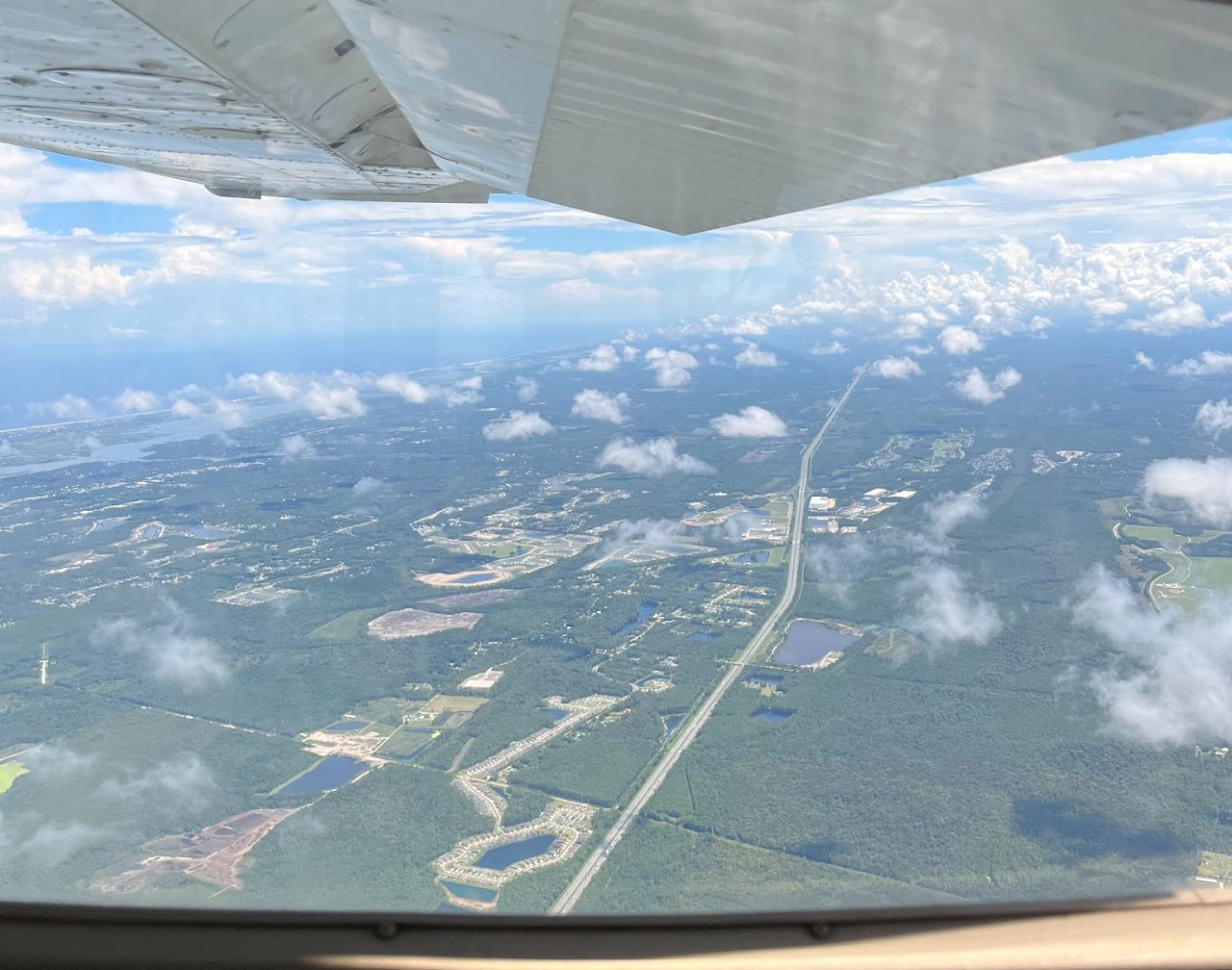 Aerial view over Central Florida