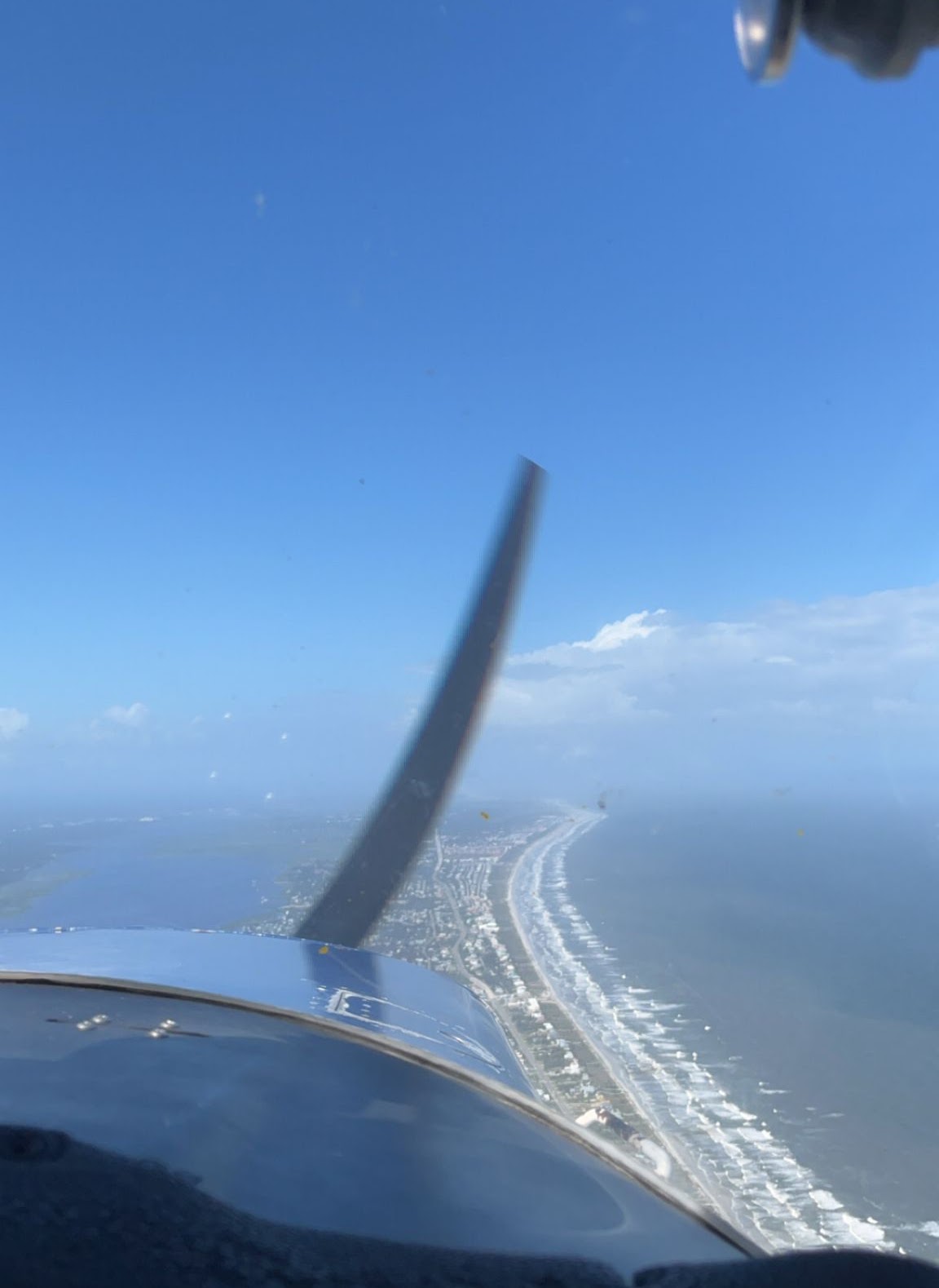 Aircraft wing over the Florida coast